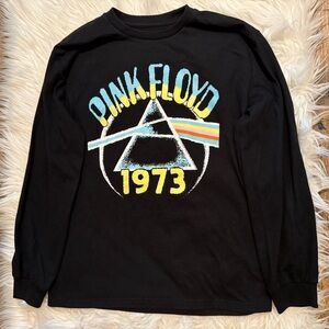 GAP Teen Pink Floyd 1973 Black Long Sleeve Graphic Band Tee Size 12